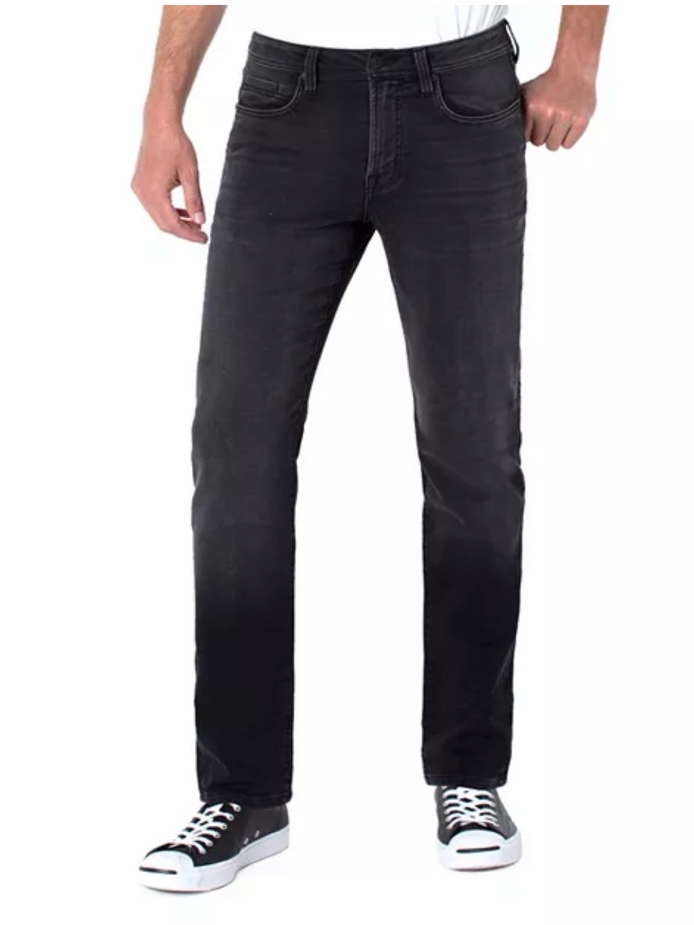 Liverpool Men's Regent Relaxed Straight Cotton Stretch Jeans Black | 32x32